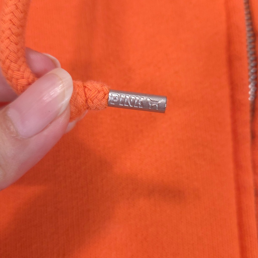 Victoria's Secret PINK Chicago Bears Hoodie S Bling Full Zip Orange Y2K NFL Cozy - Picture 7 of 16